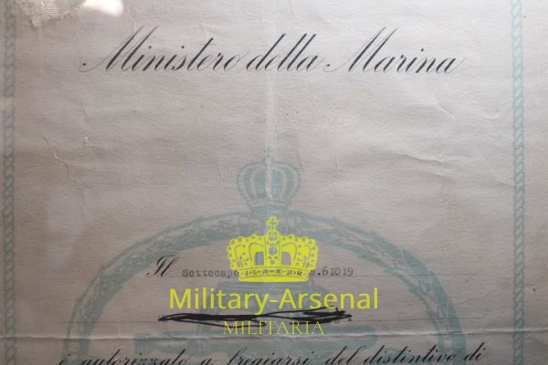 WWII Regia Marina diploma per distintivo SILURANTI | Military Arsenal